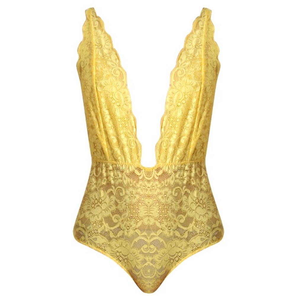 Comin' in HAHT Bodysuit in Lemon free people HAH medium